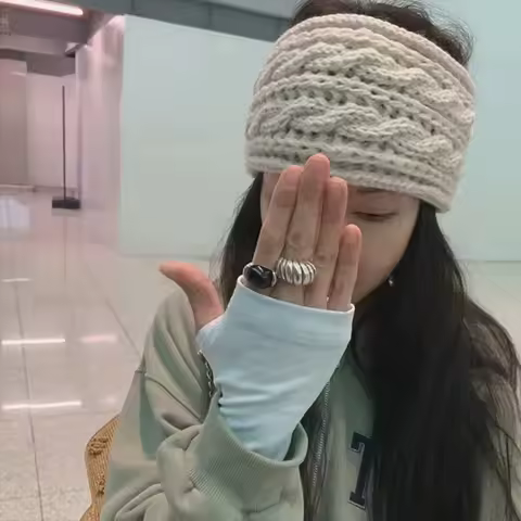 Twists Butterfly Tie Hairband For Women Knitted Hairband Turban Autumn Winter Warm Windproof Hair Ho