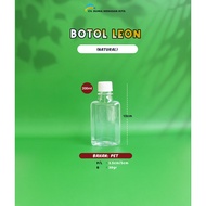 FLAT BOTTLE 200 ML - LEON BOTTLE 200 ML - CLEAR PLASTIC BOTTLE - 5 PCS