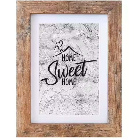 5x7 Picture Frame - Holds 4x6 Photo with Mat, Wooden Frame, Shatterproof Glass, Wall or Tabletop Mou
