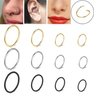 1 PC Stainless Steel Nose Ring Piercing 18G/20G/22G Nostril Ring 6mm/8mm/10mm/12mm Tragus Helix Conc