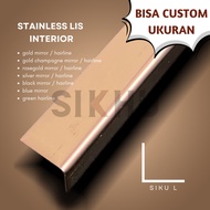 SIKU LIST ELBOW L ROSEGOLD MIRROR / HAIRLINE 0.8MM THICKNESS 3 METERS LENGTH STAINLESS SS 201 | ROSE