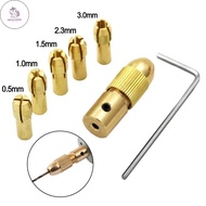 UN 7pcs/set Brass Collet Mini Drill Chucks for Electric Motor Shaft Drill Bit Tool Chuck Adapter 2.0