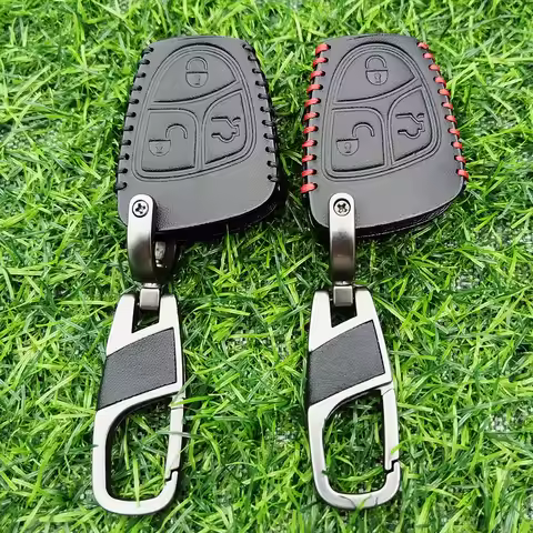 Leather Remote Car Key Fob Case Cover Holder Shell for Mercedes Benz C B E R Class GL CLS CLK SLK W2