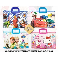 A4 Cartoon Zip File Folder Bag Waterproof Zipper Document Storage Pouch 卡通拉链档案袋防水拉链文件收纳袋