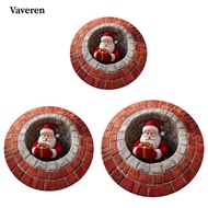 [Vaveren] Christmas Door Mat Bedroom Rug Round Carpet Christmas Round Rug for Living Room