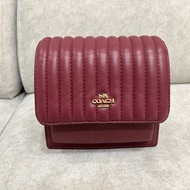 Coach牛皮腰包/斜背包（經典酒紅色）