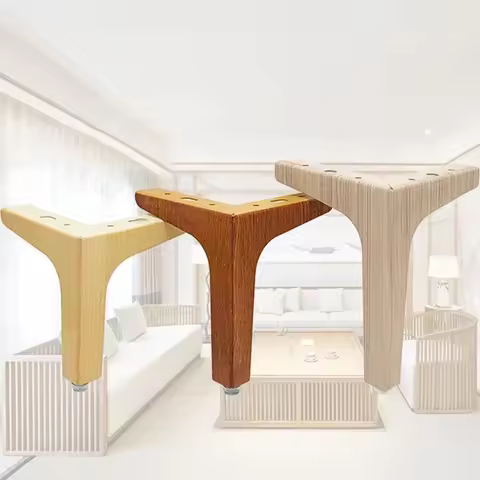 4Pcs 13/15cm Solid Wood Sofa Feet Wood Grain Furniture Feet Coffee Table Feet Wooden Feet TV Cabinet