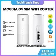 ZTE MC801A 5G 3.8Gbps 4G+ LTE CAT20 Unlocked Wireless Gateway Modem Router