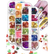 Hidden maple leaf gel, maple leaf glitter for nail decoration