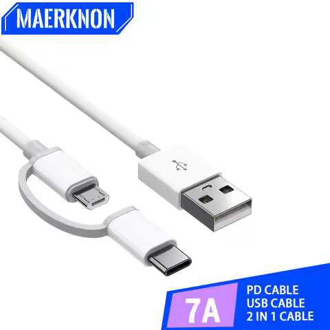 2 In 1 USB Type C Cable Fast Charging Cable USB A To Type C / Micro Data Cord For iPhone Samsung Xia