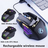Rechargeable Wireless Silent Game Mouse GW-X7 Ergonomic Design with 2.4G Single and Dual Mode
