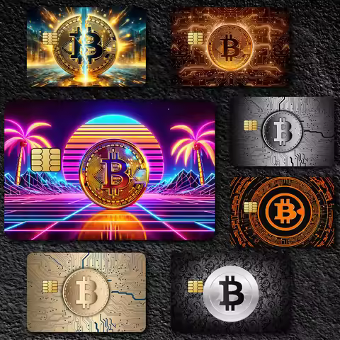 Trends Bitcoin Decorative Small Waterproof Chip 4PCS Card Sticker New Anti-Scratch