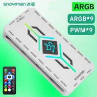 Snowman ARGB Hub ( 5V 3PIN ARGB + 4 Pin PWM ) PC Case CPU Fan Controller Remote Light Sync ARGB Conn