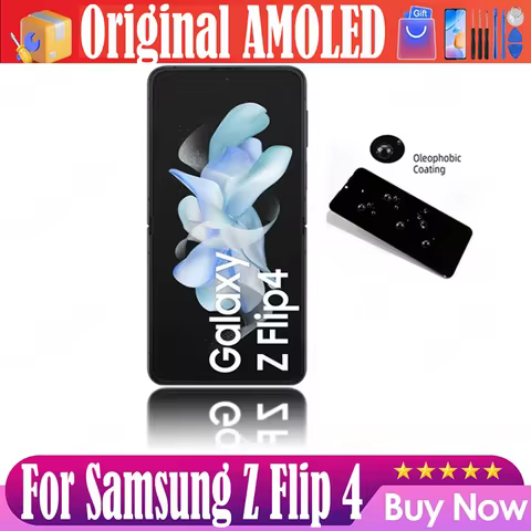 Original 6.7" AMOLED LCD For Samsung Z Flip 4 LCD Display Touch Screen With Frame For Samsung Z Flip