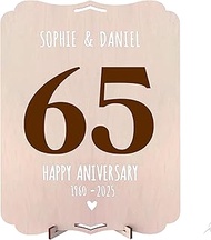 nagu® 65 - Gifts for Anniversary, Wedding, Birthday 65th Greeting Card or Topper and Original Decora
