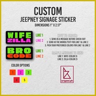 ✢ ▩ ● Custom Jeepney Signage Sticker