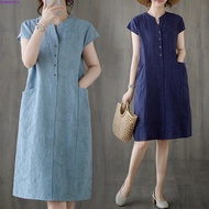 LAHSTORE loose dress with mussel sleeves and side pockets DS03 (Moss Green)