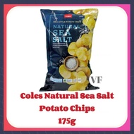 Coles Australia Potato Chips Sea Salt 175g