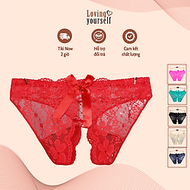 Combo 2 quần lọt khe ren hở mông, quần chip nữ, quần lót nữ sexy không đáy gợi cảm LYEQ074 ( MÀU NGẪ