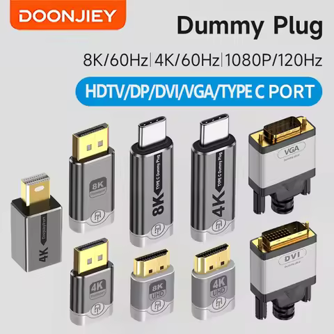 DOONJIEY 4K HDMI Dummy Plug DP VGA DVI Mini DP Display Emulator Virtual Monitor Headless Display Ada