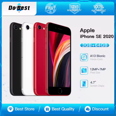 Apple iPhone SE 2020 4G LTE Mobile Phone 4.7'' Retina IPS LCD A13 Bionic 3G RAM 64/128GB ROM A13 Bio