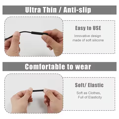AS96-8 Pairs Eyeglass Ear Cushions, Soft Ear Pads For Glasses Silicone Glasses Temple Covers Eye Gla