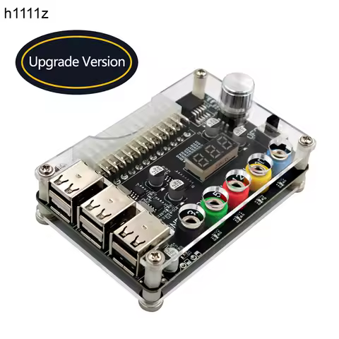 24Pin ATX Power Supply Breakout Board Power Module Adapter Connector Adjustable Voltage Knob 6 Port 