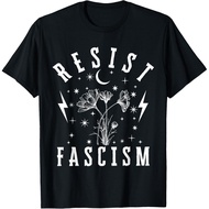 Mens Fashion Cotton Printed Resist Fascism T-Shirt