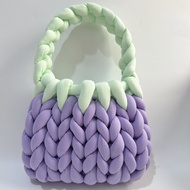 Candy Colored Handmade Woven Bag DIY Thick Icelandic Line Outdoor Leisure Mailman Knitted Bag Summer