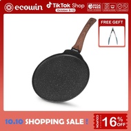 Ecowin 25CM Nonstick Crepe PanPizaa Pan, Granite Dosa Pan PancakePan Induction & Gas Cookware(PFOS, 