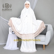 ALBESTH Mukena Dewasa Mewah Sutra Paris Prada Jumbo Renda Premium Full Bordir Cantik mukenah terbaru