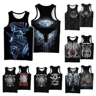 Viking Digital Print Viking 3D Tattoo Print Unisex Vest Casual Mens Vest 10.28