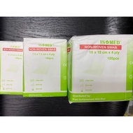 ISOMED NON-WOVEN SWAB 4PLY 100PCS(5X5CM OR 7.5X7.5CM OR 10X10CM)