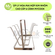 MyCook 6-Petal Flower Shape 304 Stainless Steel Cup Tray Stainless Steel Wire Cup Rack