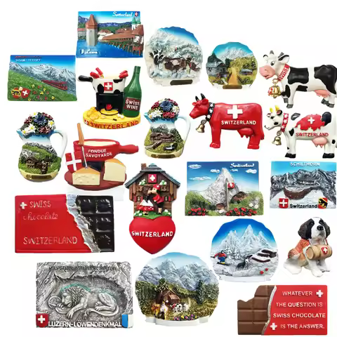 Switzerland Resin Fridge Magnet Souvenir Luzern Jungfrau Alps Magnets for The Refrigerator Magnetic 