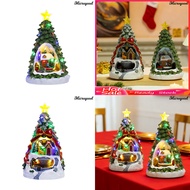 【High Quality】 [Mic]☃Christmas Tree Village Lighted Figurine With Spinning Santa Train Plays 8 Holid