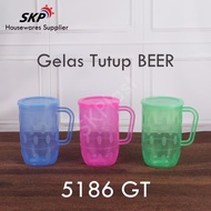 TANTOS (3pcs) Gelas Plastik Tutup Beer 5185G (S) 5186G (M) Gelas Cangkir Plastik Mug Plastik Minum G