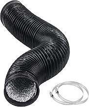 CABAX 4 Inch in Diameter 15 Feet Air Ducting, Black Flexible 4.5 Meters Length Aluminum Dryer Vent H