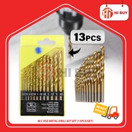 W.C HSS METAL DRILL BIT SET (13PCS/SET)/ HSS TWISTING DRILL BIT SET/ WOODWORKING TOOLS/ MATA TEBUK B