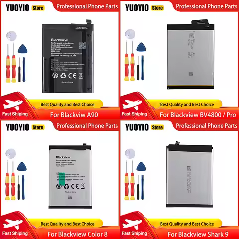 Original For Blackview A90 4280mAh Shark 9 5000mAh BV4900 Pro Color 8 Smartphone Battery High Capaci
