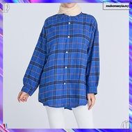 Ready Stock【S-3XL】Korean Style Flannel Shirt Woman Checkered Plus Size Long Sleeve Plaid Blouse Baju