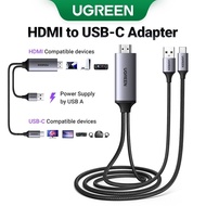 UGREEN HDMI to USB C Cable Adapter Audio Video Display 4K 60Hz HDR HDCP2.2 Dolby with USB Power Supp