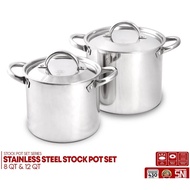 Supra Stock Pot 2in1 Stainless Steel Pan Set Size 8 and 12 QT