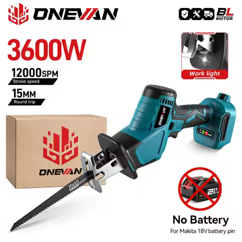 ONEVAN 3600W 12000SPM Brushless Cordless Electric Reciprocating Saw Variable Speed Metal Wood Cutter