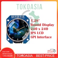Round Display 1.28 Inch Round LCD Display Module, 240+3240 Resolution, IPS Panel, SPI Interface, Squ