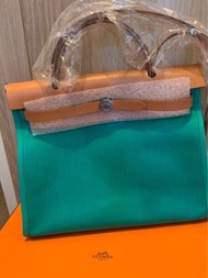Hermes Herbag 31 menthe/écru/beige/nature 薄荷綠防水物料