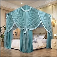 2 in 1 bed canopy mosquito net suitable for single bed double bed, bedroom Decorative bed curtain, with metal stand (Color : Green, Size : 150X200cm/59X79inch)