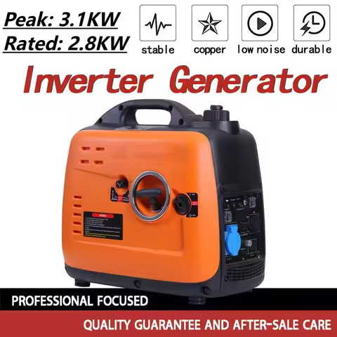 220V 3.1KW High Power Small Portable Digital Variable Frequency Manual Gasoline Generator For Home O