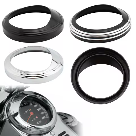 112 Chrome 5" Speedometer Speedo Trim Ring Visors For Harley Heritage Softail Road King Fat Boy Delu
