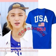 Stray Kids Hyunjin style USA FLAG print dtf T-shirt